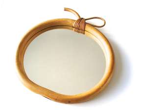 <b>Vintage</b> Apple Design Wood Frame Wall <b>Mirror</b> Traditional Modern Style for Kitchen Bathroom Restaurant Desktop Decorative Usage - Product Image 3