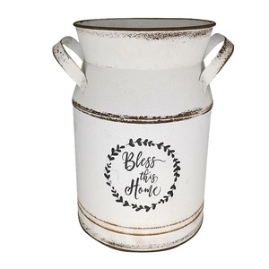 Jarrón de flores galvanizado de la mejor calidad con asa, maceta hecha a mano al por mayor, forma de cubo, soporte de flores ecológico de bajo precio - Product Image 6