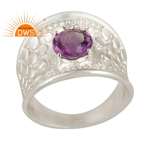 Bague en argent améthyste fait à la main, pierre précieuse, accessoire de conception de bijoux - Product Image 1
