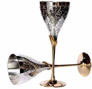 Premium Brass <b>Wine</b> <b>Goblet</b> Engraved Handmade Chalice Metal Drinking Cup Elegant Barware Glassware Wedding Party Table Accessory - Product Image 1
