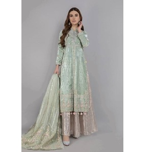 Vestido recto paquistaní e indio salwar kameez, traje étnico de diseñador de AJM, modelo de casa comercial 1056 - Product Image 1
