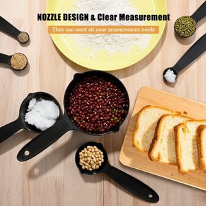 Tazas medidoras de acero inoxidable con revestimiento negro perfectas para cocinar de Grado Superior duradero y herramienta de cocina Juego de calidad superior de 8 piezas - Product Image 2