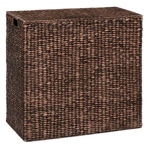 Glowex — panier de rangement en rotin de couleur Espresso naturelle, rangement à linge de salle de bains de style jacinthe - Product Image 2