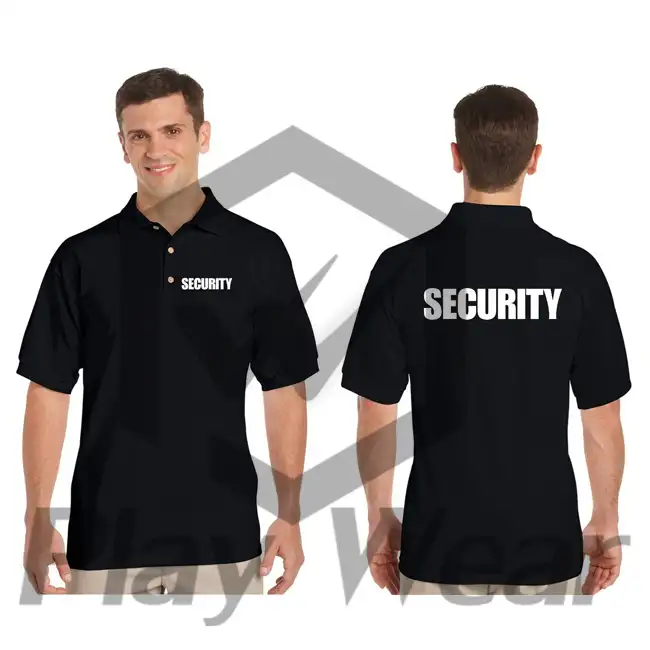 인쇄 로고 보안 유니폼 남자 가드 티셔츠 세트 경비원 폴로 셔츠, 수 놓은 남성 보안 가드