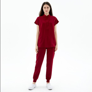 Haute qualité confortable rayonne Polyester Spandex réutilisable infirmière gommages Style moderne hôpital uniforme Logo personnalisé OEM gommage costume - Product Image 3