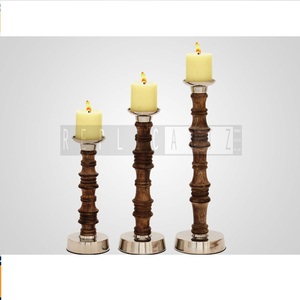 Porte-bougie en bois pour la décoration de la maison, support pour bougie chauffe-plat |   Centre de table décoratif pour mariage, anniversaire, fête, accent décoratif pour la maison - Product Image 3