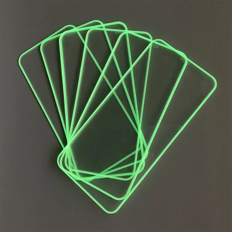 Силиконовое светящееся в темноте ФЛУОРЕСЦЕНТНОЕ Стекло 9H полное покрытие светящиеся Защитные пленки для экрана для iPhone 11 12 13 14 Pro Max