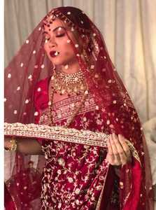 NEW---Exclusive Beautiful Hand Work on WEDDING--Saree with Glass Beads Stone & DABKA Work for Wedding/party Season-2024 - Product Image 2