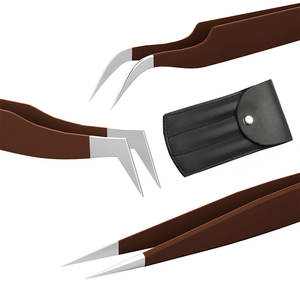 Kit de Pinzas para Pestañas Reutilizables de Acero Inoxidable con Etiqueta Privada Personalizada, Punta Dentada de 10 mm de Longitud - Product Image 6