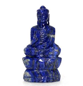 Statue de pierre de bouddha fabriquée à la main Sculpture de pierres précieuses naturelles personnalisées Lapis Lazuli sculpture Chakra Rose Quartz décor à la maison inde - Product Image 3