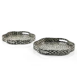 Modern <b>Flower</b> Shaped Mother of Pearl Trays MOP Serving Tray for Ramadan - Product Image 1