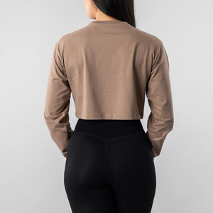 T-shirt à manches longues pour femmes, grande qualité, entraînement de sport, de Yoga, surdimensionné, nouvelle collection, à la mode - Product Image 5