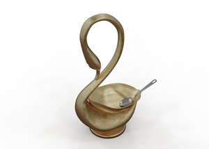 Cuenco de cisne de fundición de aluminio, cuenco de mesa de lujo de calidad Premium decorativo, cuenco de servicio de diseño de cisne decorativo de fundición Premium - Product Image 2