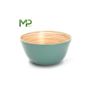 High Quality Handmade Spun <b>Bamboo</b> Salad <b>Bowls</b> in Multi-Colors Made in Vietnam - Product Image 1