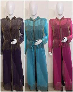 Vestido Abaya Dubái 2026 para Mujer, Mangas Largas, Cintura Alta, Bordado a Mano, Estilo Marroquí, Abertura Frontal, Tradicional Musulmán - Product Image 4