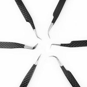 Pinzas para Extensión de Pestañas Negras, Marca Privada Personalizada, Agarre de Diamante, Acero Inoxidable, Pinzas para Extensión de Pestañas de 45 Grados - Product Image 6