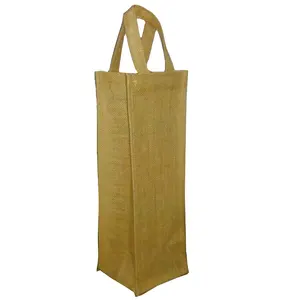 Mini bolsas para botellas de vino de calidad superior, bolsa de yute para botellas de cerveza del mercado indio