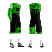 100% uniformes de baloncesto de malla para hombre, Color negro, ropa deportiva transpirable de secado rápido, conjuntos de camisetas de baloncesto