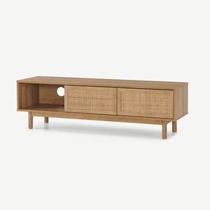 Living Room Long Rattan with Wood <b>TV</b> Stand - Product Image 2