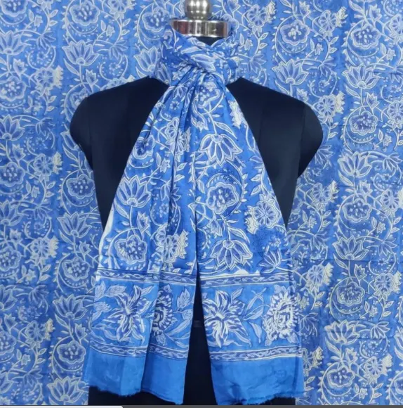 インドのハンドブロックプリントスカーフ製造手作りサロン装飾綿ストール夏の女性はスカーフを着用