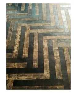 Newest Trending Luxury Cowhide Scratched Leather Carpet M130 Embroidered Scratched Leather Carpet For Sale