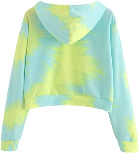Sweatshirts à capuche courts en coton imprimé de logo personnalisé OEM pour femmes crop top grande taille avec capuche brodée article de saison d'hiver - Product Image 2