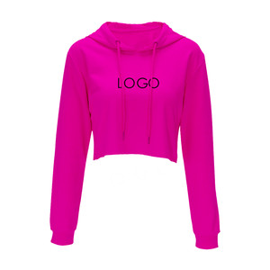 Sudadera corta de manga larga para mujer, Jersey personalizado de alta calidad con capucha para gimnasio y club, venta al por mayor, 2021 - Product Image 1