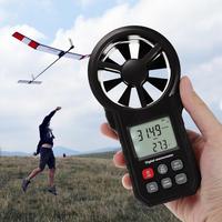 Anemómetro Digital con Indicador de Velocidad del Viento, Medidor de Velocidad del Aire y Temperatura del Aire con Retroiluminación