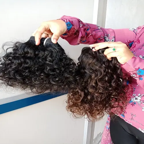 Raw Hair Deep Curly Wigs Unprocessed Virgin Indian machine weft