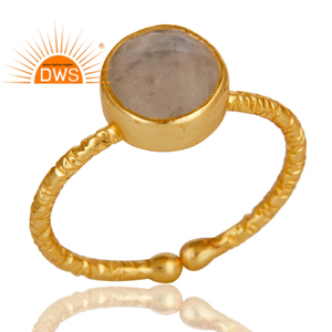 Bague en argent 925, plaqué or 18k, pierre de lune naturelle, arc-en-ciel, Texture marbrée, bijoux - Product Image 2