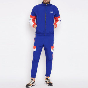 Wholesale Men's Zipper Sweat Shirt Ribbing on cuffs and hem With Matching Track Pants Sweat Suits Set - Product Image 4