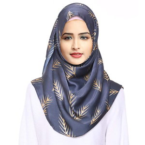Autumn And Winter Plain Weave Polyester SoSatin Solid Color Muslim Hijab <b>Scarf</b> <b>Women</b> - Product Image 2