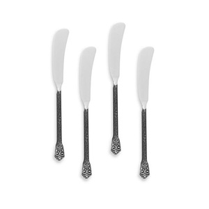 <b>Vintage</b> Black Rustic Spiral End Unique Design Handle Cheese Knife Cheese Board Stainless Steel Cheese Spreader Knife - Product Image 1