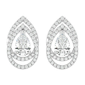 ต่างหูเพชรที่สวยงามในผู้ผลิตอินเดียทองคำขาว10K - Product Image 1