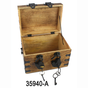 <b>Wooden</b> Pirate <b>Box</b> with Metal <b>Lock</b> Vintage <b>Wooden</b> Chest Boxes Rustic Finished Old-fashioned Trinkets Gift <b>Box</b> - Product Image 6