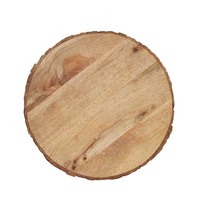 Assiettes de Présentation en Bois Naturel Écologiques (Lot de 4, 33 cm) Faites à la Main, Sûres pour les Aliments, Design Moderne, Personnalisables pour Fêtes, Gravure Personnalisée