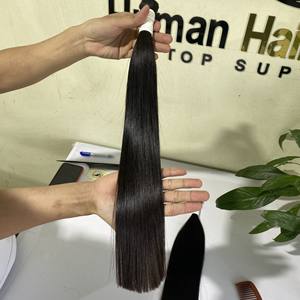 Extension de cheveux humains lisses, cheveux humains vierges crus, non traités, meilleure qualité - Product Image 1