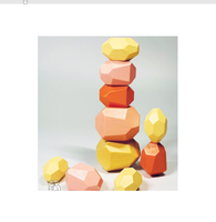 Jouet de construction Montessori Tumi Ishi Stone Set 50 pièces, thème bâtiments modernes, jouet électronique sensoriel à empiler pour enfants de 4 à 6 ans