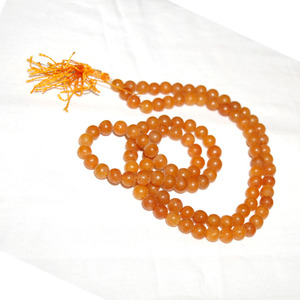 งานหัตถกรรมหินควอตซ์สีทอง JAP Mala สำหรับสวดมนต์ - Product Image 1