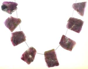 Piedras preciosas de turmalina Natural, hilo único de 8 piezas, piedra rugosa pulida de forma irregular, venta al por mayor - Product Image 1