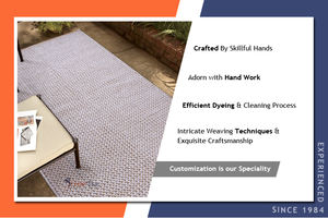 Tapis élégants en laine et coton brodés à la main du fournisseur OEM Ensembles de tapis de meilleure qualité à motif abstrait réversible lavable - Product Image 2