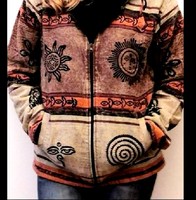 Veste à capuche 100% coton faite à la main, doublure polaire, design à motifs carrés, placage écologique, réutilisable, origine Népal, plusieurs couleurs