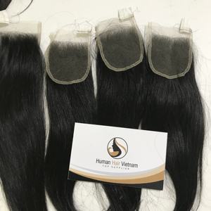 Lace Closure lisse non traité et 100% naturelle, cheveux vierges crus et lisses, haute qualité, 4x4, Hd, sans perte, ne s'emmêlent pas - Product Image 2