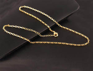 Dainty mode Offre Spéciale chaîne collier en laiton 18k or plaqué chaîne 16 + 2 pouces 2x3mm rectangle boîte lié chaîne collier bijoux - Product Image 4