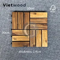 Tapis de sol en bois d'acacia, installation de 12 cavités, épaisseur de 24mm, idéal pour la porte internationale
