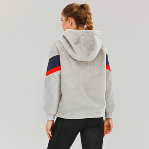 Personaliza camisetas de manga larga de nuevo estilo para mujer, sudaderas con capucha de talla grande con contraste de color para mujer, moda urbana. - Product Image 2