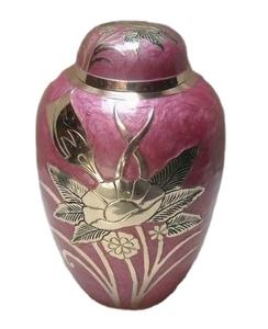 Tapa de cúpula para urna de cremación de adultos, contenedor de cenizas humanos de latón duradero, decoración de encimera bonita rosa, urna de cenizas conmemorativas - Product Image 1