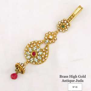 Hermoso y Único Joya Judía Antigua de Alta Calidad en Oro con Baño de Rodio, Estilo Clásico con Perla y Latón para Bodas - Product Image 6