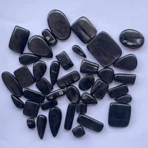 Pierre d'hyperstène naturelle, cabochon lisse, certifiée IGI, taille libre, pierre précieuse en vrac, lot par kilogramme, fabrication de bijoux, bague - Product Image 1