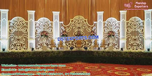 เวทีงานแต่งงานสไตล์เอเชียที่สวยงาม โครงสร้าง FRP สำหรับงานเลี้ยงต้อนรับสุดหรู  โครงหลังเวทีไฟเบอร์ สำหรับงานแต่งงานมุสลิม โครงหลังเวทีไฟเบอร์ ออสเตรเลีย - Product Image 6